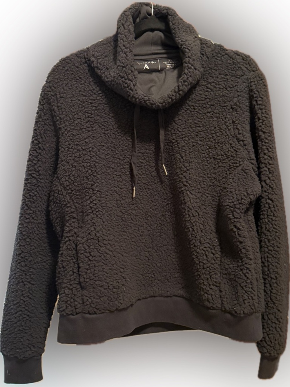 Antigua Women’s Guardian Sherpa Pullover Black XL Cozy Fleece Sweatshirt
